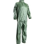 Leapy durable waterproof two-piece rainsuit for unisex, lightweight 170T polyester with PVC coating, providing 3000mm waterproof protection and wind resistance for outdoor work, travel and daily use
