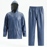 Leapy two-piece waterproof rainsuit for unisex outdoor use, lightweight and durable, featuring zippered pockets, elastic cuffs and reliable protection in rain or drizzle for men and women