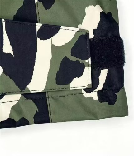 LEAPY camouflage waterproof changing robe with adjustable Velcro cuff detail