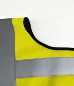 LEAPY hi vis safety vest binding collar with reflective tape detail