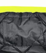 LEAPY waterproof hi vis rain jacket with warm quilted lining detail for workwear