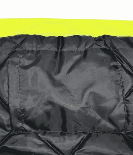 LEAPY waterproof hi vis rain jacket with warm quilted lining detail for workwear