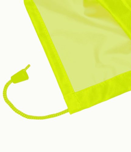 LEAPY hi vis waterproof rainsuit with adjustable drawcord detail for outdoor workwear