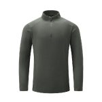 Dark olive Leapy Sorona long-sleeve half-zip shirt for outdoor activities