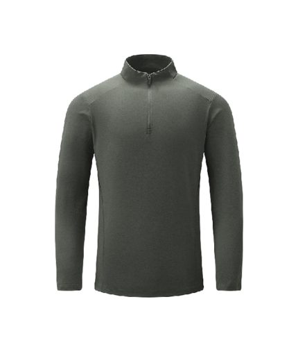 Dark olive Leapy Sorona long-sleeve half-zip shirt for outdoor activities