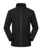 In-stock black Leapy® lightweight stand-collar softshell jacket in 75D stretch fabric for commuting and light outdoor activities
