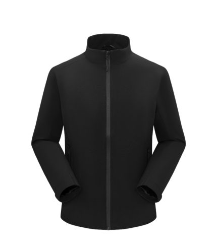 LEAPY men's black softshell jacket with wind- and water-resistant protection, warm fleece lining and waterproof zippers