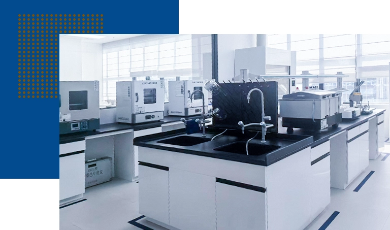 LEAPY advanced apparel R&D laboratory equipped with precision testing tools for high-performance workwear development.