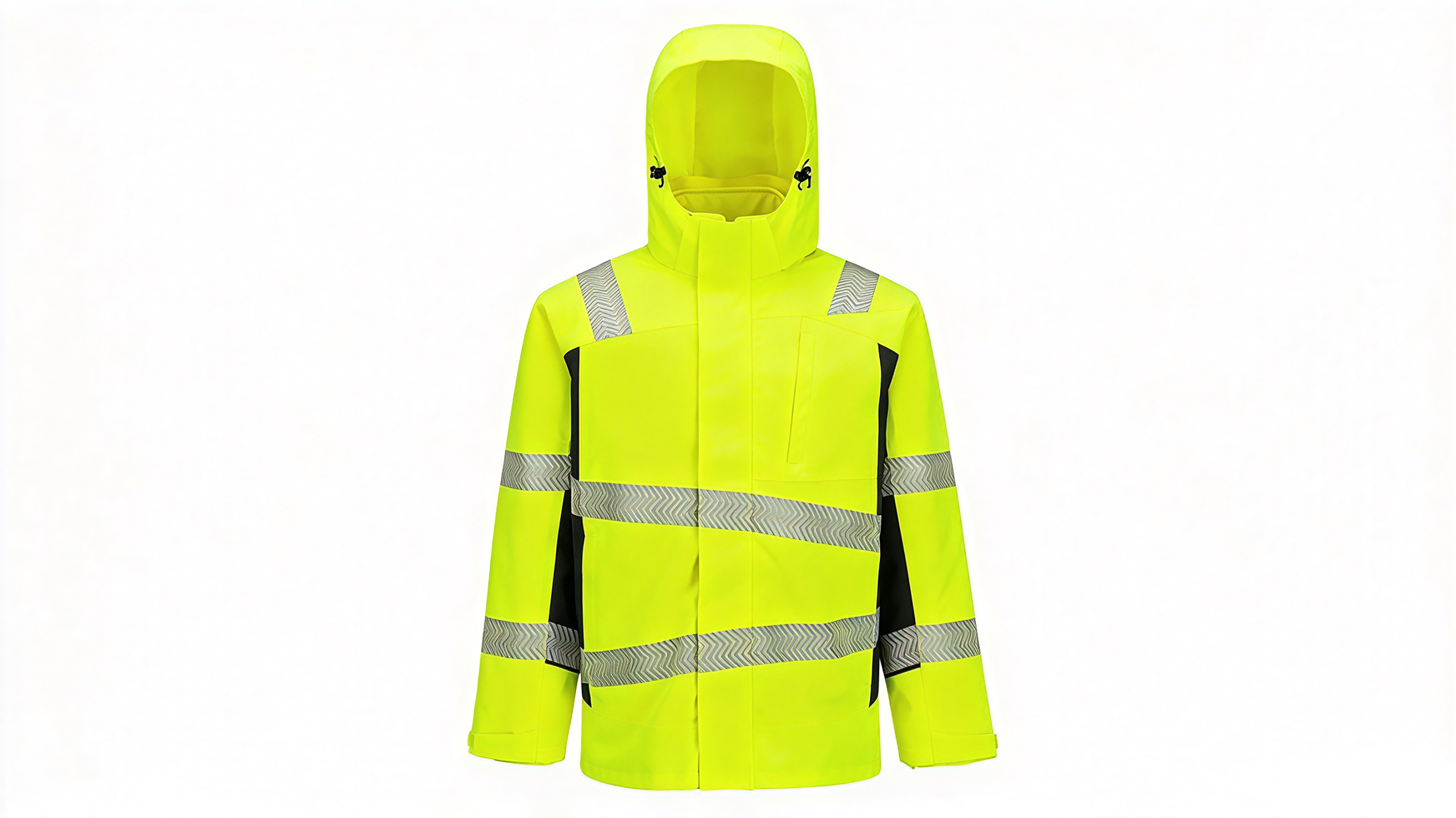 LEAPY Style 6697 hi-vis yellow quilted liner for 3-in-1 winter work jacket, featuring reflective stripes for safety.