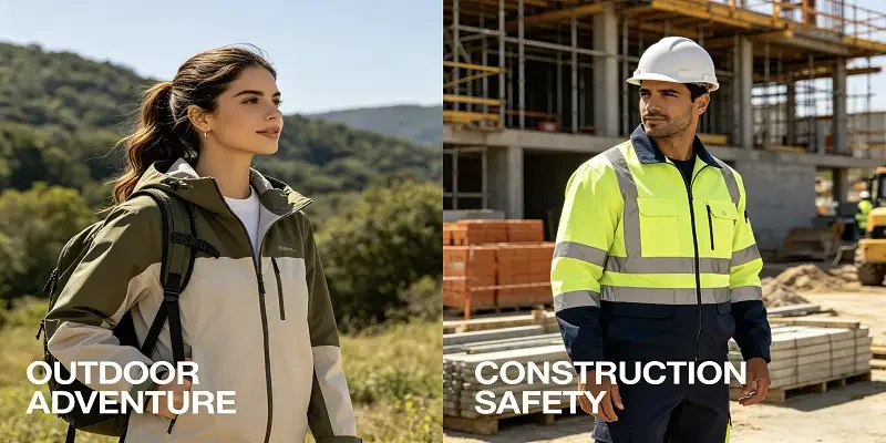 Leapy workwear for Latin America featuring outdoor adventure clothing and hi vis safety jacket for construction sites